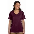 thumbnail image 2 of Hn Lad Comfrt T-Shirt à Col en V Doux (Rouge Foncé) (S), 2 of 4