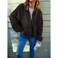 thumbnail image 1 of REDHOTYPE Women's Button Long Sleeve Brushed Jacket Coats with Pockets, 1 of 1