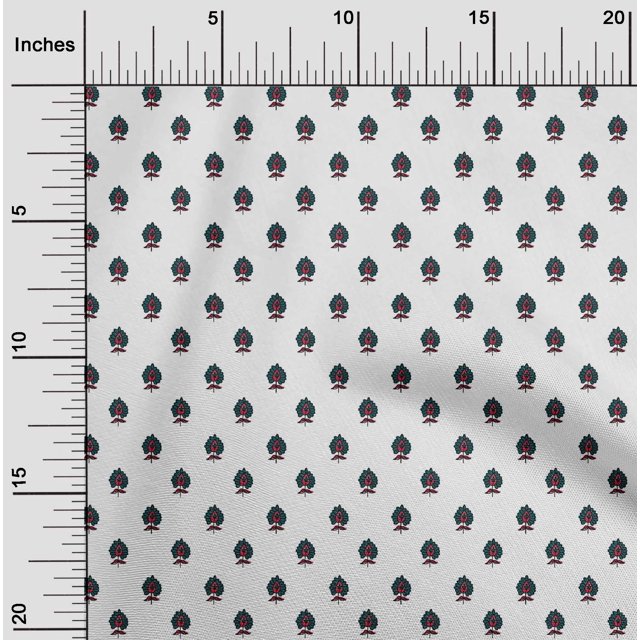 oneOone Viscose Jersey Fabric Floral Block Printed Craft Fabric BTY 60 Inch Wide