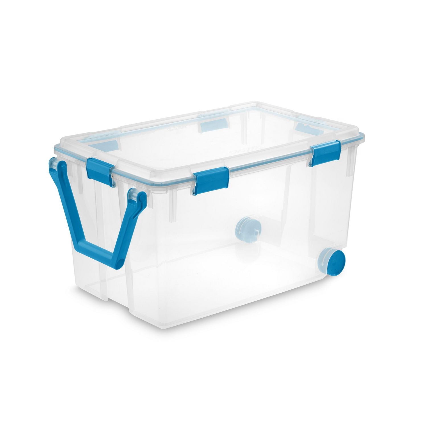 Sterilite 114L Clear Gasket Box- Blue