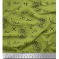 thumbnail image 1 of Soimoi Green Cotton Poplin Fabric Hardware Tools & Text Print Fabric by Yard 56 Inch Wide, 1 of 5