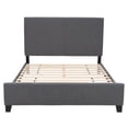 thumbnail image 4 of CorLiving Juniper Fabric Upholstered Adult Queen Platform Bed with Padded Headboard and Slats, No Box Spring Required, Grey, 4 of 12