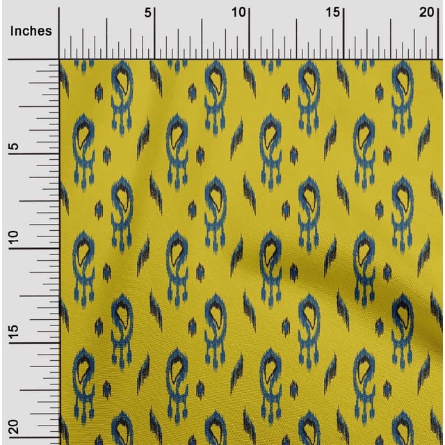 oneOone Cotton Flex Fabric Paisley Ikat Decor Fabric Printed BTY 40 Inch Wide