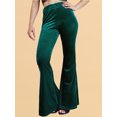 thumbnail image 3 of Honganda Women’s Velvet Flare Pants Solid Color Slim Fit Bell-Bottom Trousers Bootcut Pants, 3 of 4