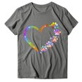 thumbnail image 4 of SMihono Hauts pour Femmes Été Chic Décontracté Femmes Décontracté Impression de Lettres Manches Courtes Col Rond T-Shirt Ample Blouse Hauts Grande Taille T-Shirt, 4 of 6