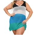 thumbnail image 3 of Plebaso Robe de Plage Grande Taille pour Femmes, Crochet, Bretelles à Nouer, Dos Nu, Bloc de Couleur, 3 of 7
