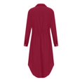 thumbnail image 4 of QLEICOM Robe Longue Maxi Décontractée pour Femmes, Col en V, Boutons, Couleur Unie, Simple Boutonnage, Cordon de Serrage, Taille Nouée, Lacets, Blanc m, 4 of 7
