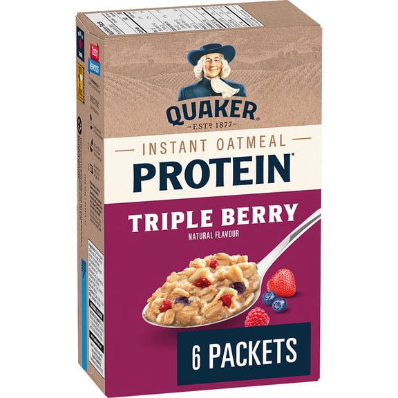 Quaker gruau instantané Teneur élevée en protéines Trois petits fruits