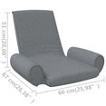 thumbnail image 4 of vidaXL Folding Floor Chair Light Grey Fabric, 4 of 4