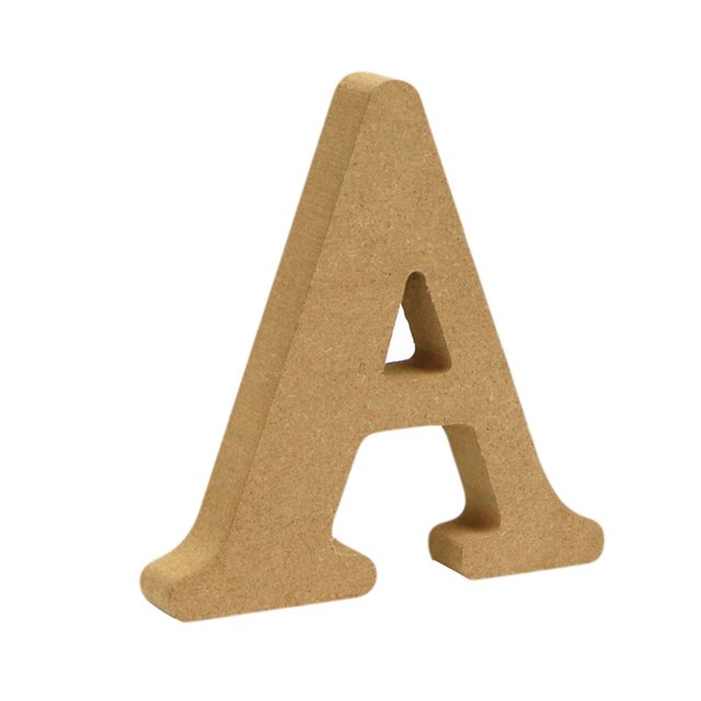Wood Wooden Letters Log Alphabet Wedding Birthday Party Home Decorations. A freestanding wooden letter 'A' in a natural wood finish, measuring approximately 10x10x1.5 cm. Ideal for weddings, birthdays, home, or office décor. Made from durable wood and suitable for various decorative arrangements.