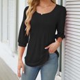 thumbnail image 4 of MeetoTime Womens Long Sleeve Shirts Fall Tops Casual Crew Neck Tunic Tops Pleated Comfy T-Shirts, 4 of 7