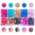 thumbnail image 1 of CHUANK 100pcs 10 Color Crackle Glass Beads 10mm Handcrafted Lampwork Round Crystal Beads Bulk, 1 of 9
