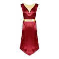 thumbnail image 3 of Nyeemya Robe de Danse Sans Manches Métallique Ourlet Irrégulier Bordeaux S/M, 3 of 7