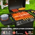 thumbnail image 4 of Outsunny 2+1 Burner Propane Gas BBQ Grill, Portable Gas Grill, Black, 4 of 10
