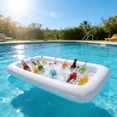 thumbnail image 1 of Vacemry PVC Inflatable Buffets Cooler, White Serving Tray Squares Ice Bar Food Drink Holders, Salad Bar Party Picnic Pool Ice Chilling Container for Outdoor Garden Beach BBQ, 1 of 5