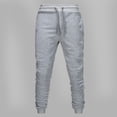 thumbnail image 4 of RXIRUCGD Men's Solid Color Pocket Drawstring Casual Youth Versatile Sports Oversized Pants, Gray, Size: M, 4 of 6