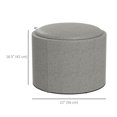 thumbnail image 3 of HOMCOM Table Basse Ronde avec Plateau, Rangement et Rembourrage en Lin, 3 of 10