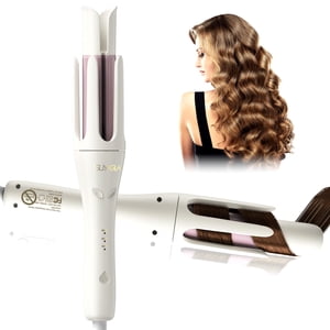 TSUYAGLA 1 1/4 de pouce de fer de curling automatique - 1.25 Inch Hair Curler baguette tournante automatique - Anti-calcaire - Double tension