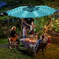 thumbnail image 1 of Gymax 10ft Solar Patio Umbrella Outdoor Offset Hanging Umbrella w/ 40 LED Lights Turquoise, 1 of 10