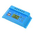 thumbnail image 3 of PWM Régulateur Solaire à Affichage LCD Réglable 2 USB Contrôleur Solaire Bleu 12V 24V, 3 of 7