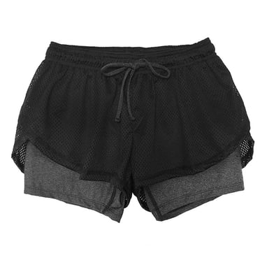 cfhntfmh Shorts de Gym pour Femmes en Maille à Double Couche Shorts d'Entraînement Tendance Taille à Cordon Short de Sport Short d'Été de Gym Yoga Pantalon Court
