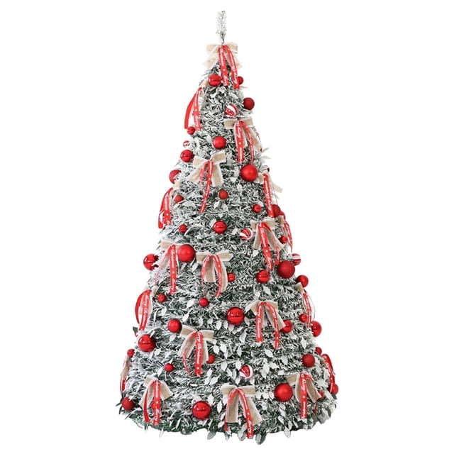 6 Ft Pops Up Christmas Tree with Lights: Pre-lit Collapsible Tree for Home Decor