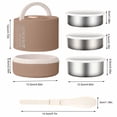 thumbnail image 3 of SLYNSHome Boîte à Lunch en Acier Inoxydable 304, Contenant Isotherme Isolé pour Aliments, Pot Alimentaire Chaud et Froid pour Bureau et Camping - Brun, 3 of 7