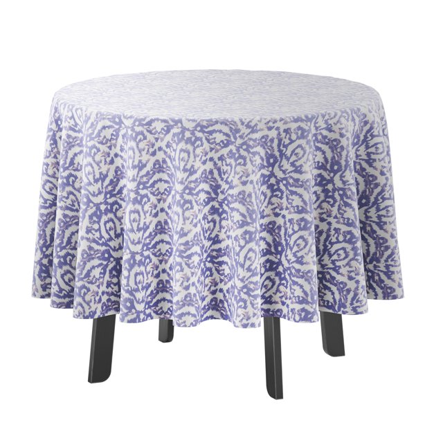 Vargottam Indoor/OutdoorRoundTablecloth 58 InchRoundTablecloth Waterproof PatioTableCloths,Spring/SummerTableCovers For Backyard CircularTable/Bbqs/Picnic -Bluish Violet