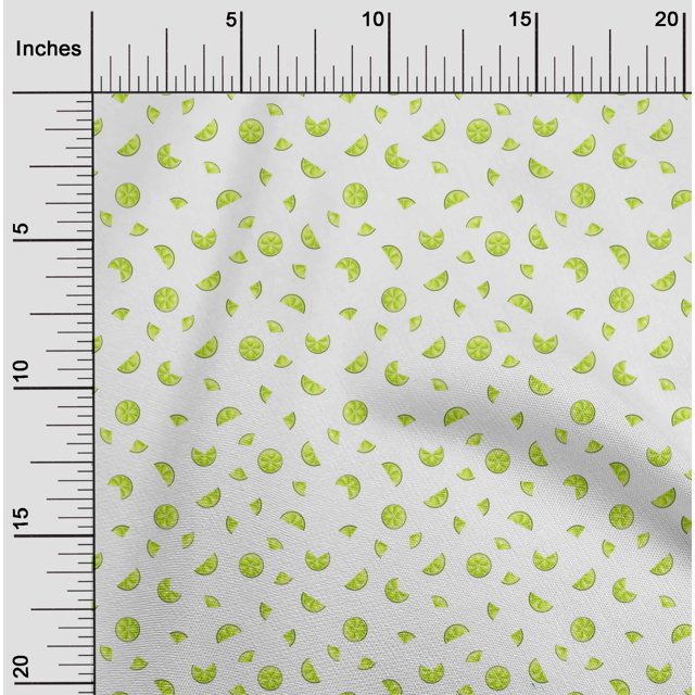 oneOone Viscose Jersey Fabric Lemon Slice Vegetable Print Fabric BTY 60 Inch Wide
