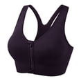 thumbnail image 1 of FYEGRE Sports Bras for Women Full Support Front Zip Closure Compression Bras Post Surgery Wireless Racerback Sport Brassiere Black XL, 1 of 4