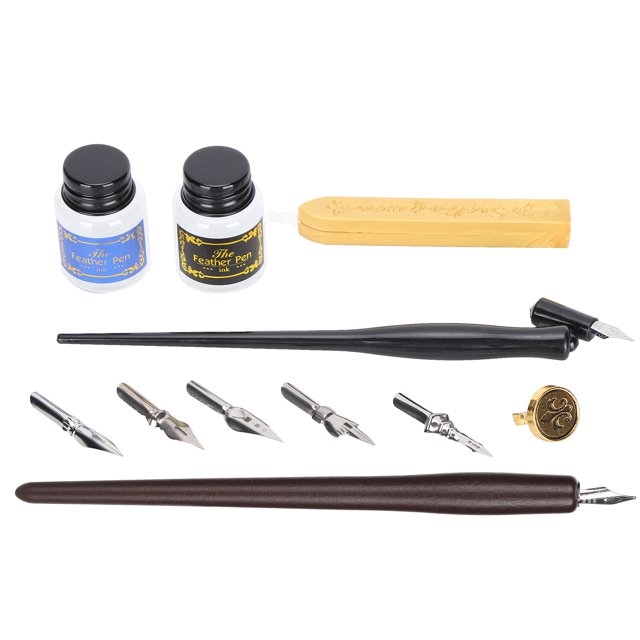 Calligraphy Writing Pen Set, Convinient Wood + Stainless Steel 5pcs Fountain Dip Pen Set For Calligraphy Lover For Calligraphy Tool For Friends For Students 1#,2#,3#