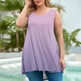 thumbnail image 2 of fatyb Débardeurs pour Femmes Grande Taille Couleur Dégradée Sans Manches Tunique Fluide Décontractée Col Ras du Cou Blouses Amples, 2 of 5