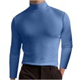 thumbnail image 4 of zanvin Chandail à Col Roulé Demi-Manches Longues pour Hommes, Basique, Ajusté, Bleu, m, 4 of 5