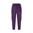 thumbnail image 4 of Capri Pants for Women Plus Size Side Pockets Cargo Pants Elastic Drawstring Casual Cropped Pants, 4 of 5