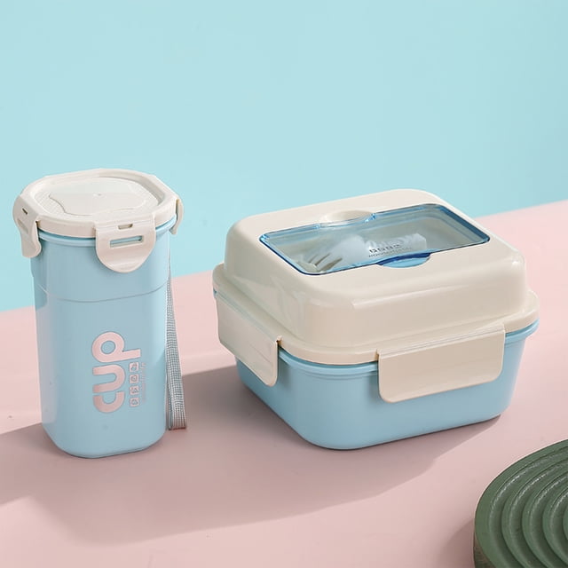 Birdeem Boîte à Lunch pour Enfants, Boîte à Lunch Bento pour Enfants, Ensemble Boîte à Lunch et Tasse Bento Boîte à Lunch pour Enfants Contenants à Lunch pour Adultes Étanche Compatible Micro-Ondes, Boîte Bento Boîte à Lunch pour Adulte
