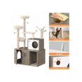 thumbnail image 3 of Ourlova Large Cat Tree With Litter Box Enclosure3 In 1 Cat Tower Hidden Pet Washroom Litter Box FurnitureWooden Multi Level Cat Condo Furniture With Sisal Scratching PostsSoft Plush Perch Hammock, 3 of 8