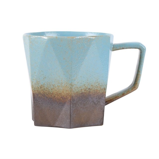 Old Vintage Mug Simple Coffee Cup Handmade Rough Pottery Drinking Cup 400ML Large Capacity Breakfast Cup