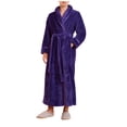 thumbnail image 3 of FAIWAD Women's Flannel Thickened Nightgown Soft Warm Fuzzy Fleece Robe Solid Color Bathrobe Loungewear with Pockets, 3 of 7