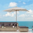thumbnail image 2 of Outsunny Patio Umbrella Sun Outdoor Umbrella Cream White, 2 of 10