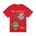 thumbnail image 1 of Ed Hardy Tiger Skull Multi Tattoo Tee - EHM1100-158 (Red, S), 1 of 1