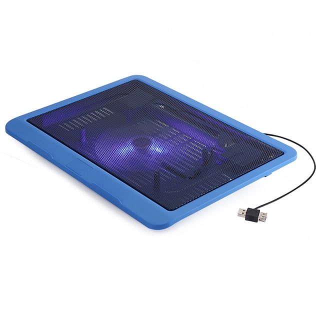 Cooling Pad Laptop Cooler Cooling Pad Base Big Fan USB Stand For 14" Or Below Notebook Blue
