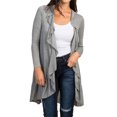 thumbnail image 1 of Femmes Volant Ouvert avant Couleur Unie Cardigan à Manches Longues Haut, 1 of 7