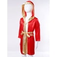 thumbnail image 3 of Alvivi Enfants Garçons Robe de Boxe Art Martial Muay Thaï Uniforme Manches Longues Kick Boxe Robe à Capuche Ensembles Bourgogne 12, 3 of 7