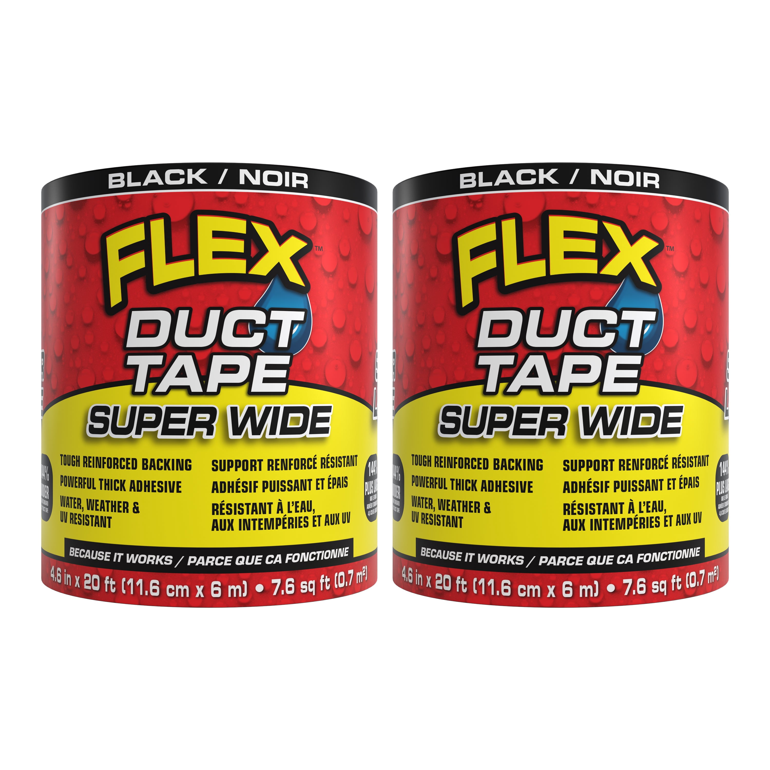 Ruban adhésif flexible noir canadien 4,60" x 20'