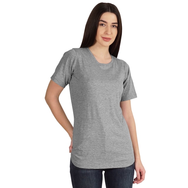 Inkmeso Womens Basic Crewneck Tshirt Short Sleeve Regular Fit Long Tee Workout Top