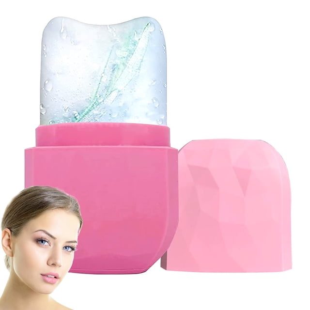 MesaSe Rouleau de Glace Beauté de la Peau Rouleau Facial de Glace Portable Silicone Soins de la Peau Moule à Glace pour le Visage Réutilisable Illumine Lubrifie Élimine les Ridules Traitement Facial pour Visage Yeux Cou