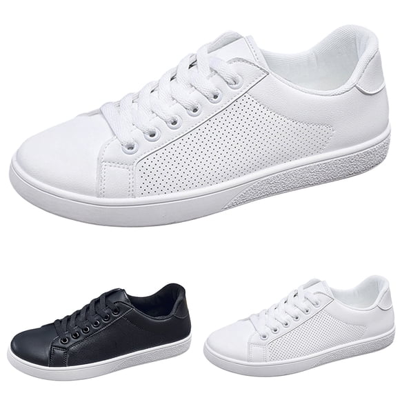 Men's Waterproof PU Leather Casual Sneakers Non-Slip Wedding Ready Dress Shoes Gala-Ready Comfort Classic White Black Bar to Banquet Essential White