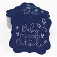 thumbnail image 2 of Inkdotpot Pack Of 50 Baby It's Cold Outside Baby Shower Paper Tags DIY Craft Bracket Shape Real Silver Foil Hang Tags, 2 of 6