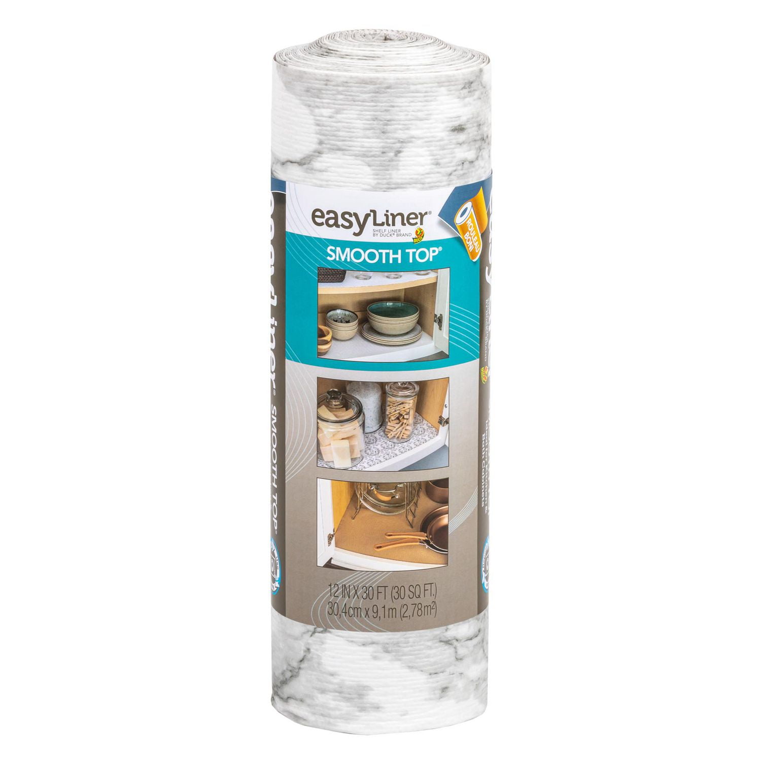 Smooth Top EasyLiner Brand Shelf Liner, Gray Marble, 20 in. x 6 ft.