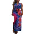 thumbnail image 1 of Robe d'Été Sans Manches à Col Licou à Imprimé Teinture sur Nœuds pour Femme, 1 of 7